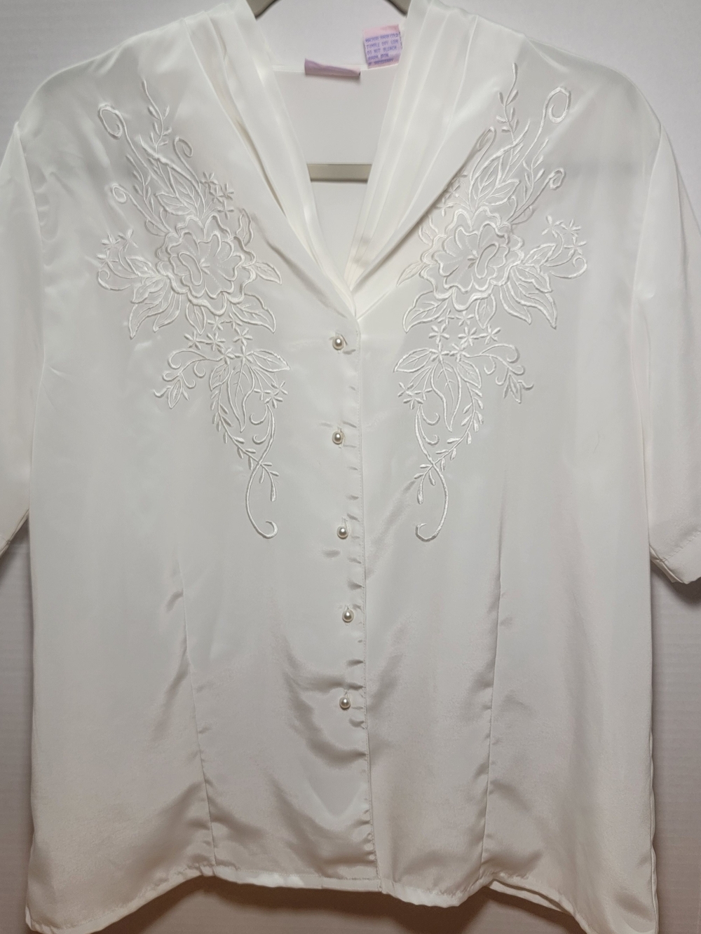 Vintage 90s Cottagecore Embroidered White Top